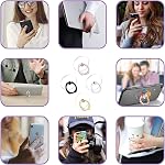Support de Téléphone Anneau, 4Pcs Support Anneau Transparent, Rotation à 360 Degrés et Anneau de Poignée Flip à 180 ° pour la Plupart des Téléphones Tablette (Rond)