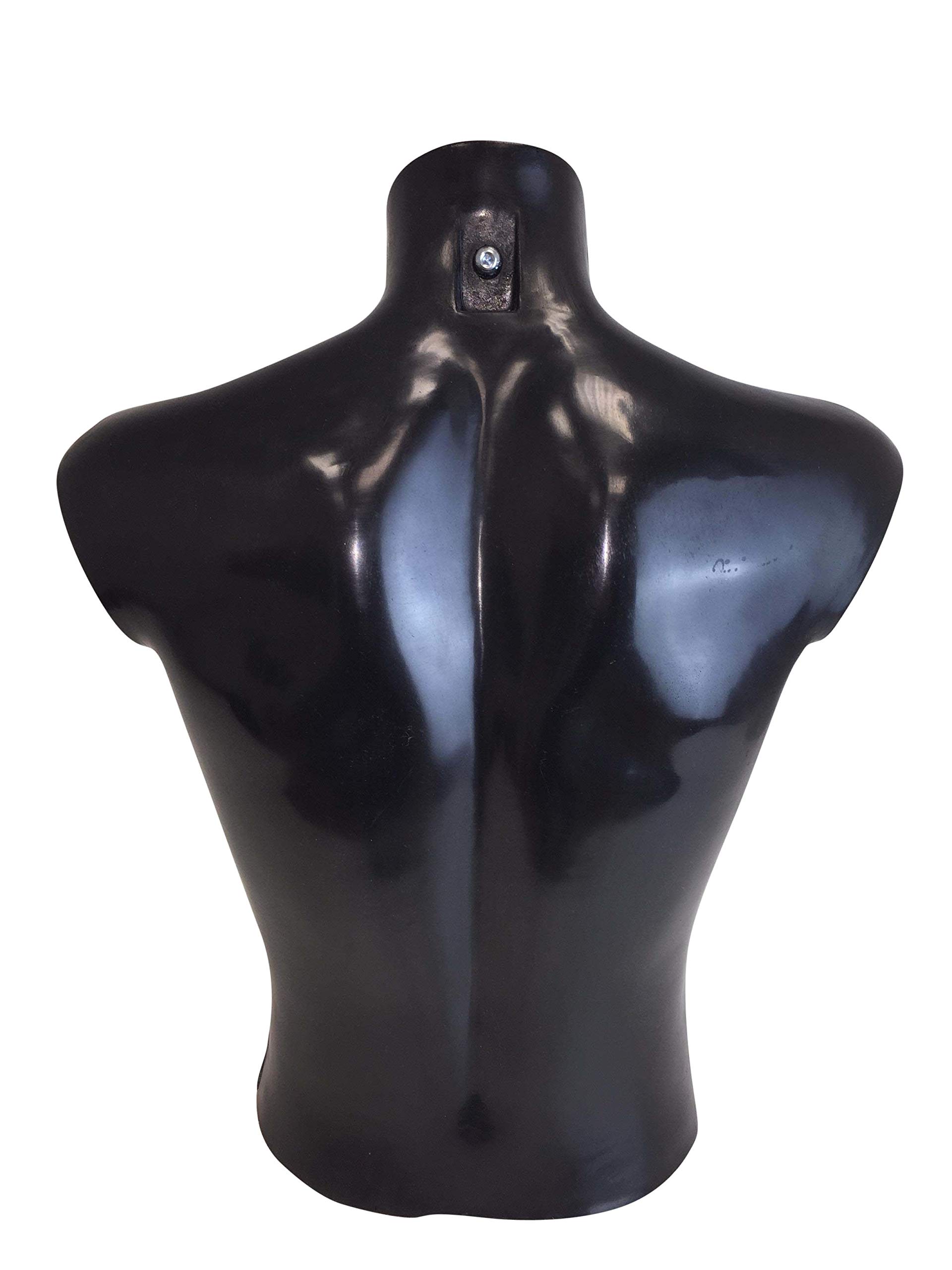Mannequin de vitrine, buste homme, en plastique, couleur noir