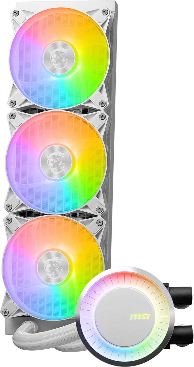 MSI MAG CORELIQUID E360 WHITE FN2026 CPU Cooler with 14.2 inches (360 mm) Radiator, Simple Water Cooling