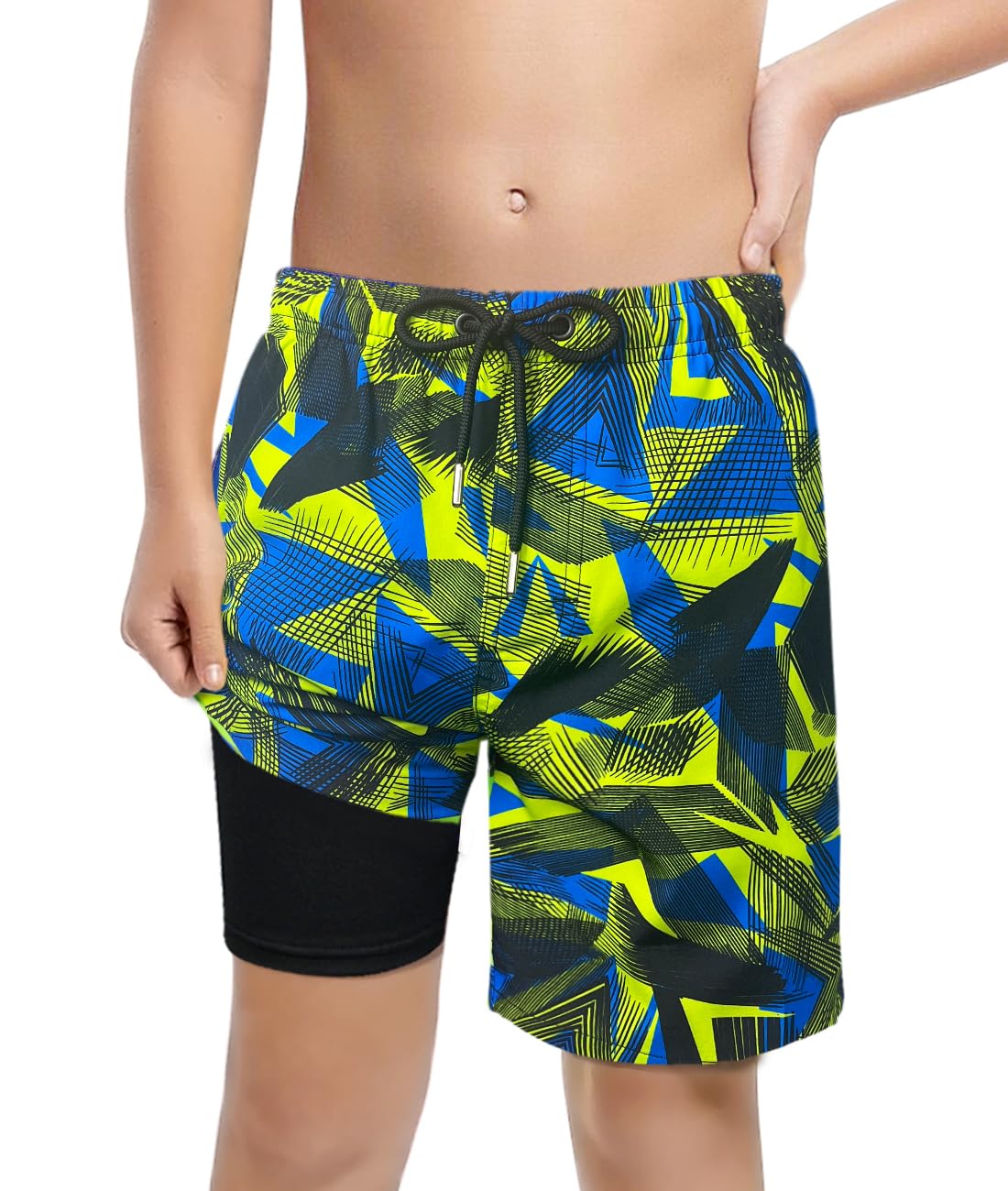 LUCOWEE Boys Swim Trunks Soft Boxers Lined no Chafe Swimsuit Bathing Shorts Sandless Quick Dry UPF 50+ Functional Drawstring