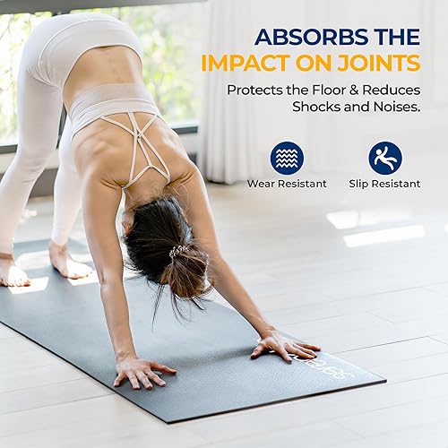 Miniatura 3 de SereneLife Tapete de yoga de 30 x 60 pulgadas, extra grueso, suave, antideslizante, para ejercicio y fitness, antidesgarros, para todo tipo de