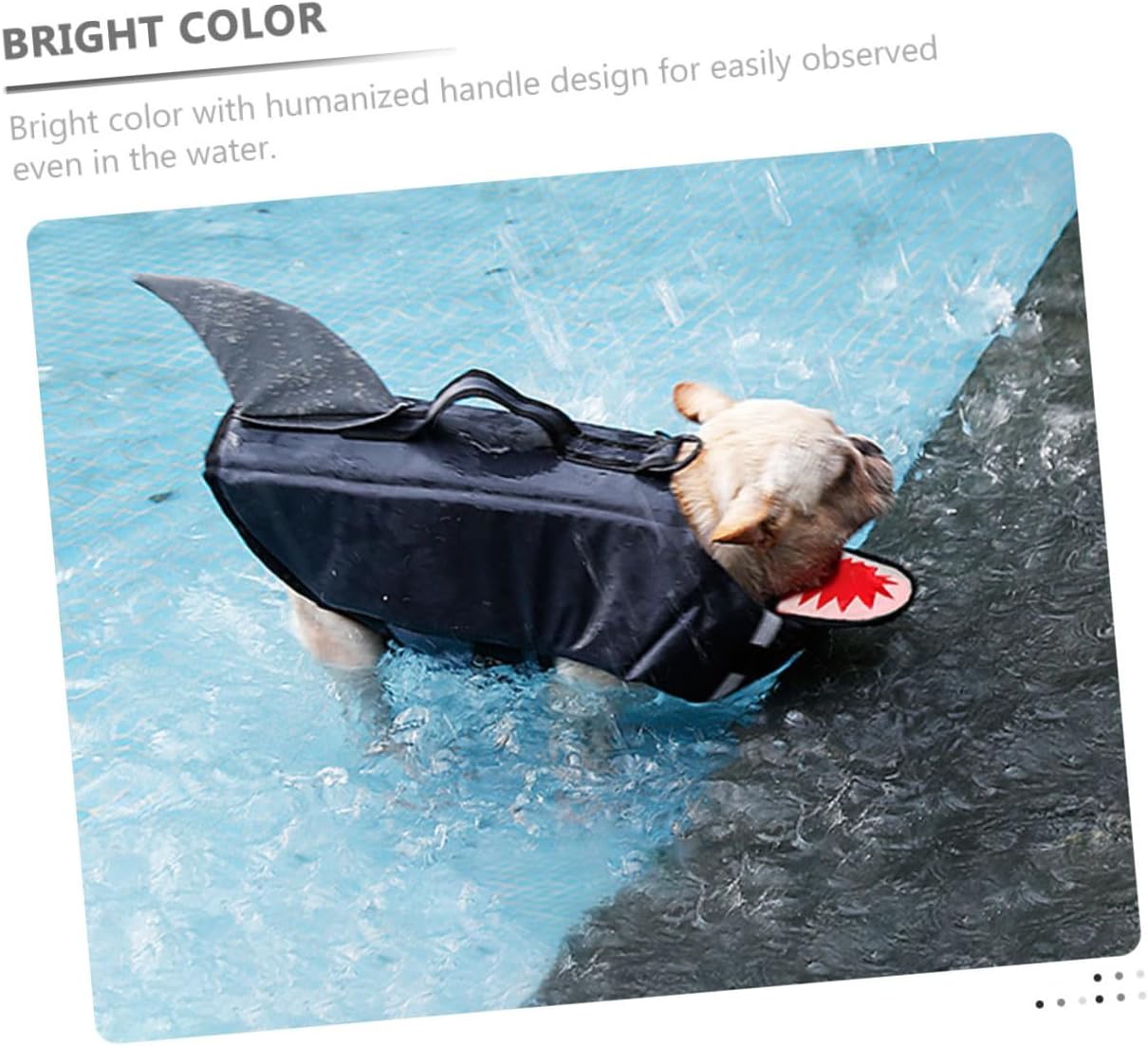 VICASKY Dog Shark Swim Vest Waterproof Floatation Life Jacket Reflective Gray XL for Outdoor Training and Pool Use