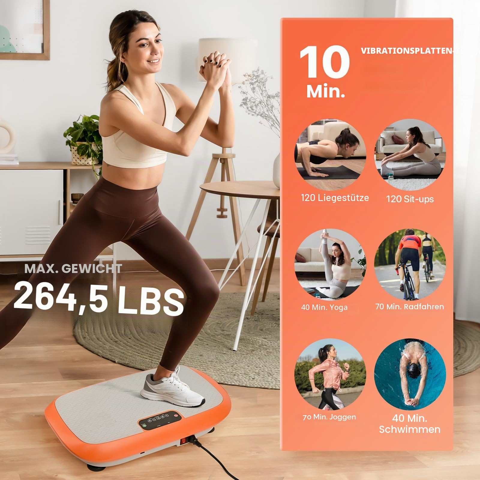 Vibrationsplatten-Trainingsgerät für Gewichtsverlust, Fitnessgeräte, Vibrationsplatte Plattform für Heim-Fitness, Lymphdrainage, Schütteln, Ganzkörper-Shaker, 99 einstellbare Geschwindigkeiten