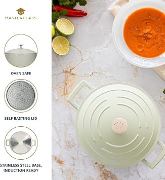 MasterClass Cast Aluminium Mint Casserole Dish, 28cm, 5 Litre, Gift Boxed