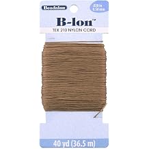 Beadalon B-LON Nylon Thread - TEX 210, 0.50 mm, Light Brown, 40 yd