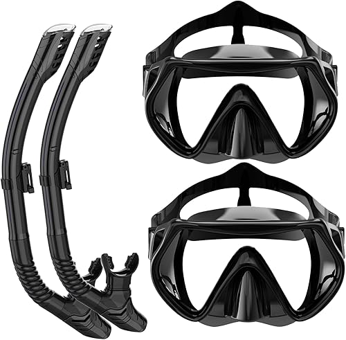 Juego de esnórquel, máscara de esnórquel antivaho con vista panorámica, equipo de esnórquel antifugas, esnórquel con parte superior seca para buceo,