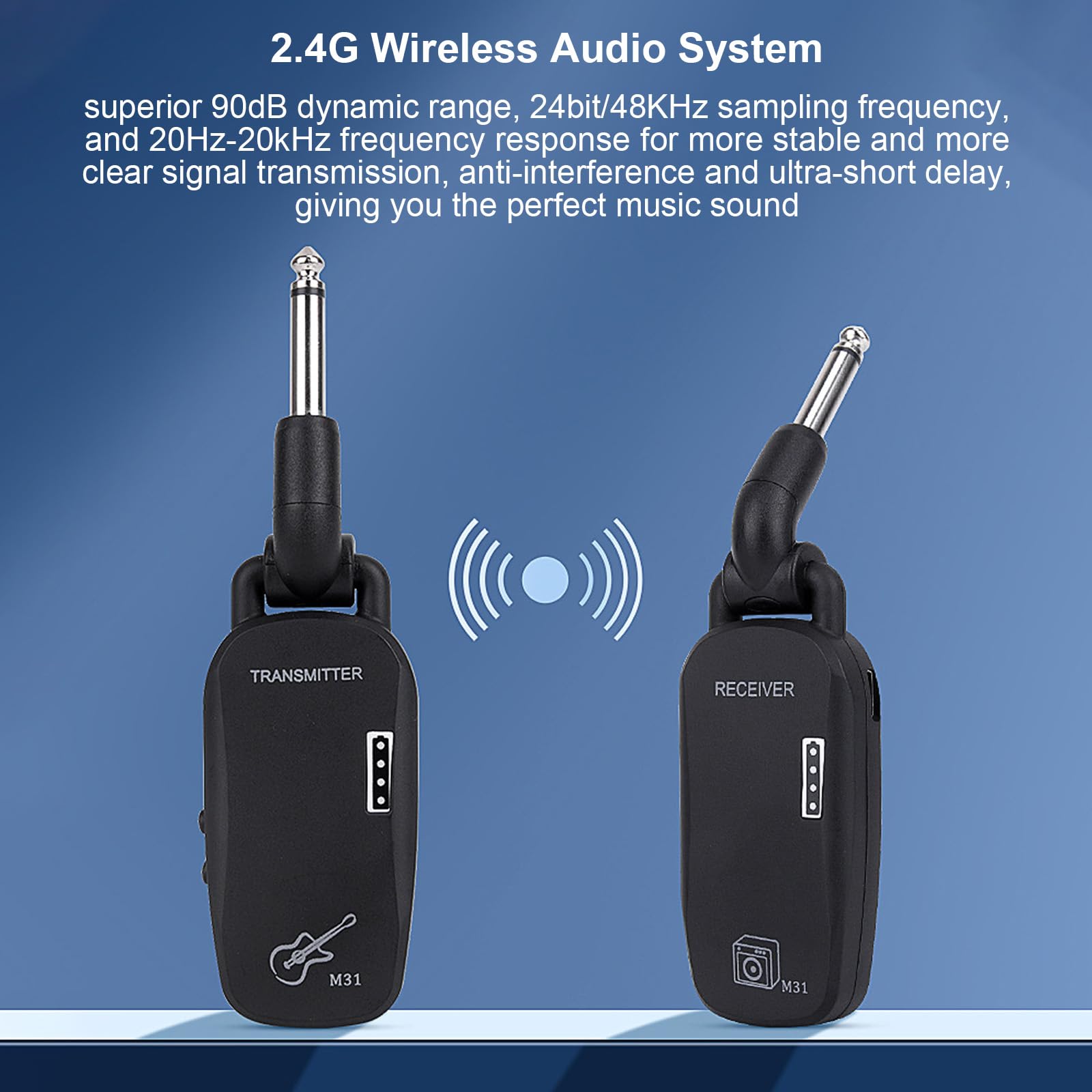 Système de transmission, système sans fil professionnel sans fil 2,4 G pour guitare, basse, émetteur-récepteur rechargeable audio portable TX&RX pour guitare électrique basse