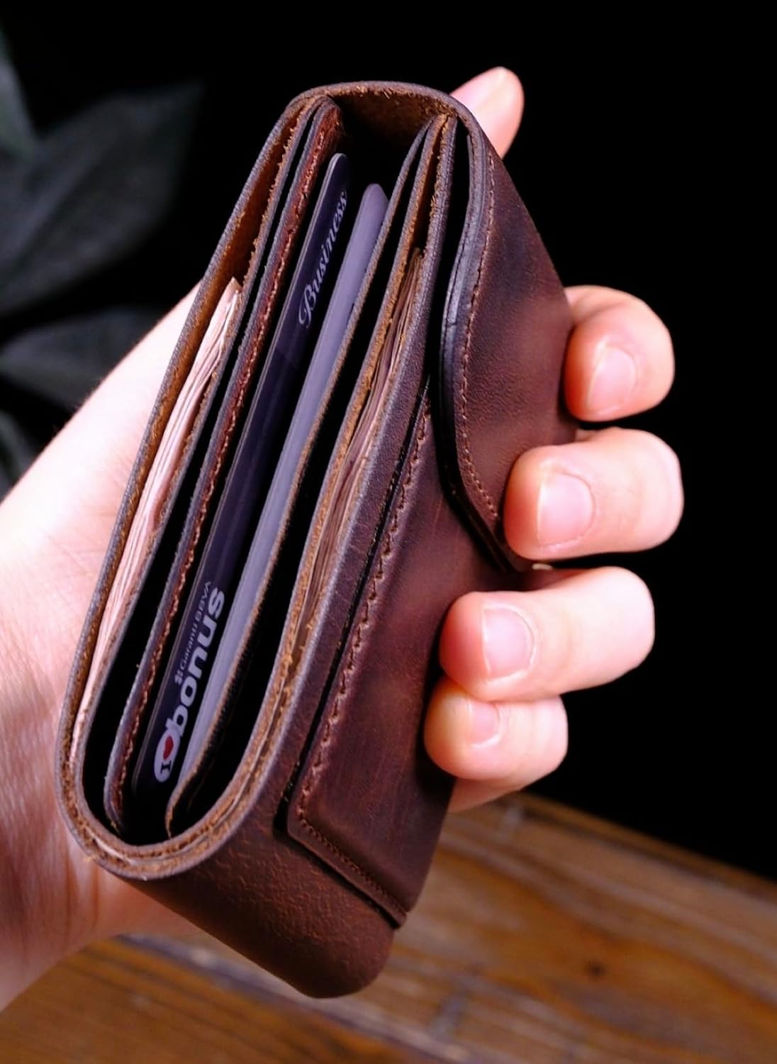 Men’s Leather Wallet with Magnetic Closure, High Capacity Bifold Wallet for Men, Multiple Card Slots & Cash Pocket, Slim Genuine Leather Wallet, Brown image 5