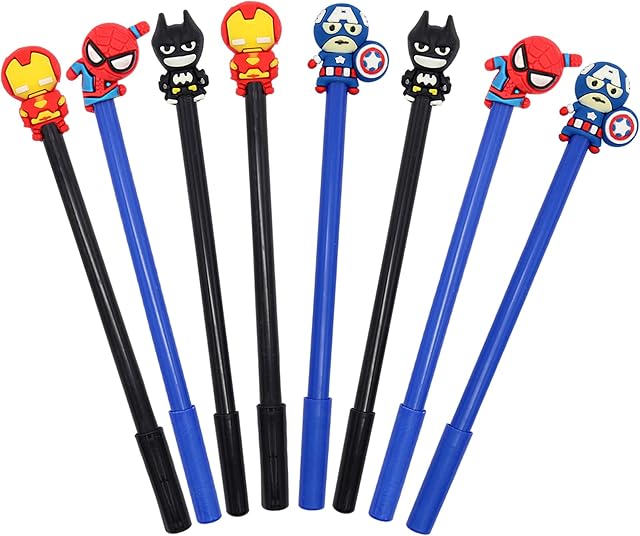 ICEBLUEOR Cute Cartoon Gel Pen Set for Kids, 8PCS Multi Color Gel Pens w/Interchangeable Pens for Kids Birthday Present School Prize Student Gift