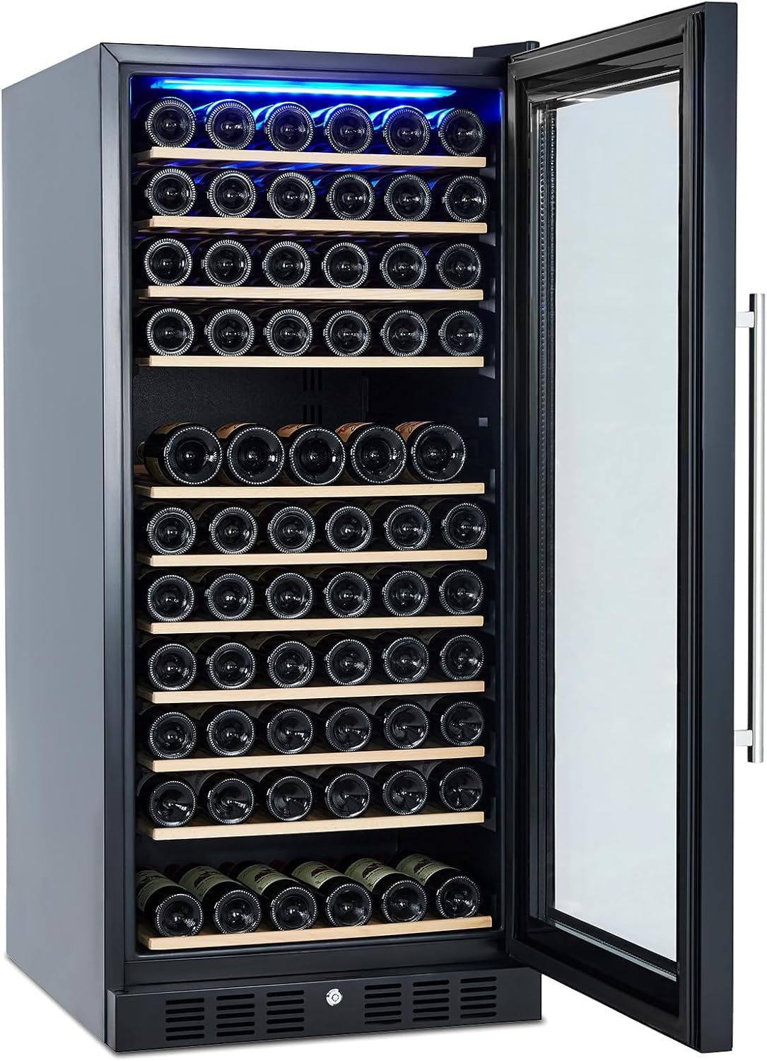 Bottles Wine Cooler Refrigerator 133, Freestanding Compressor Wine Fridge 41F-64F Temperature Control Large Wine Cellar, Wine Cooler Refrigerator for Red White Wine, Champagne, Beer