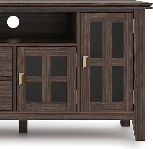 Miniatura 7 de SIMPLIHOME Artisan Soporte universal de TV, madera maciza, ancho 72 pulgadas, gabinete de almacenamiento, para sala de estar y televisores de