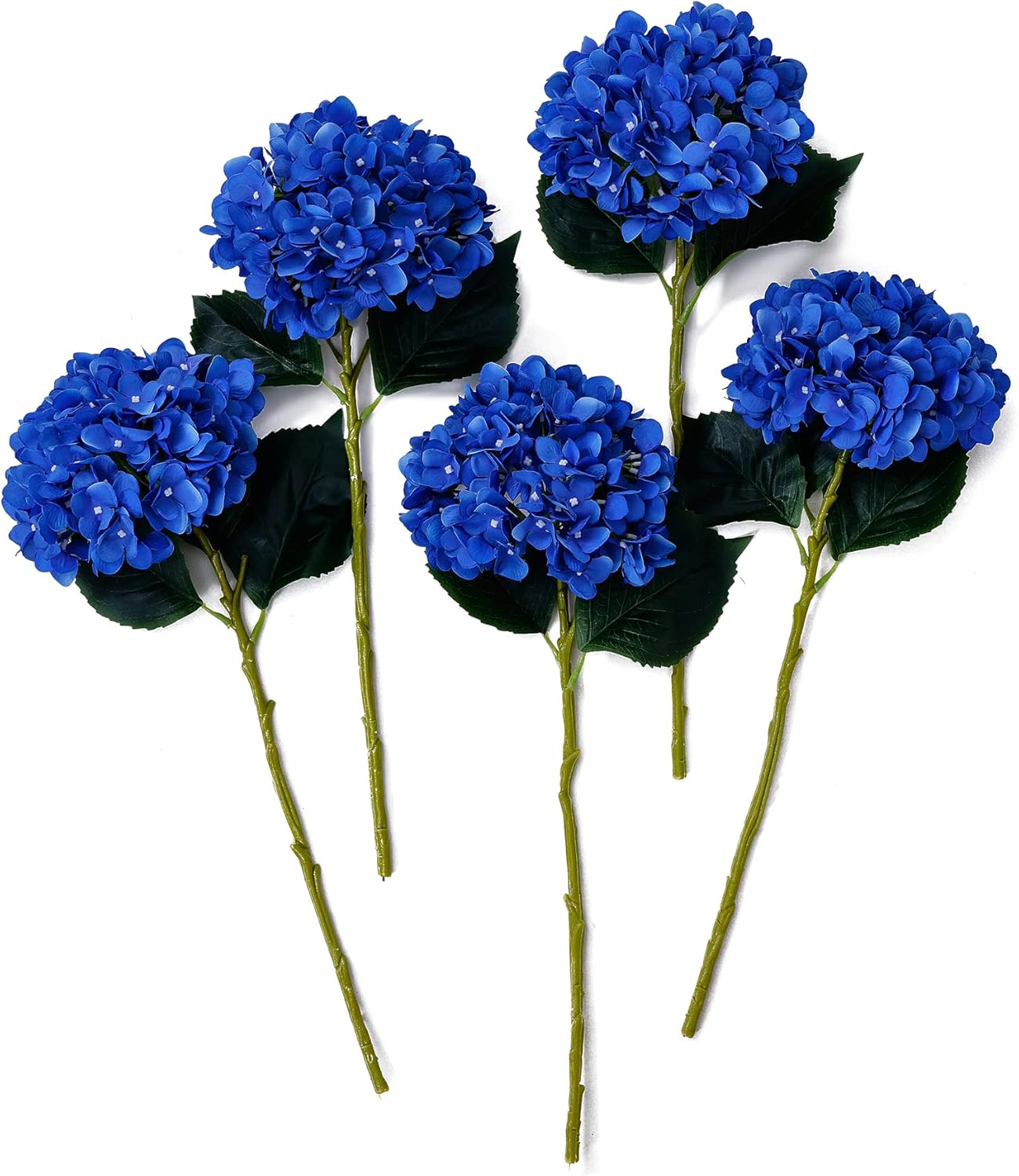 PARTY JOY 5PCS 15.4In Artificial Hydrangea Silk Flowers