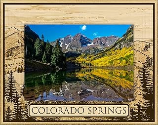 Saddle Mountain Souvenir Colorado Springs Laser Engraved Wood Picture Frame Landscape (4 x 6)