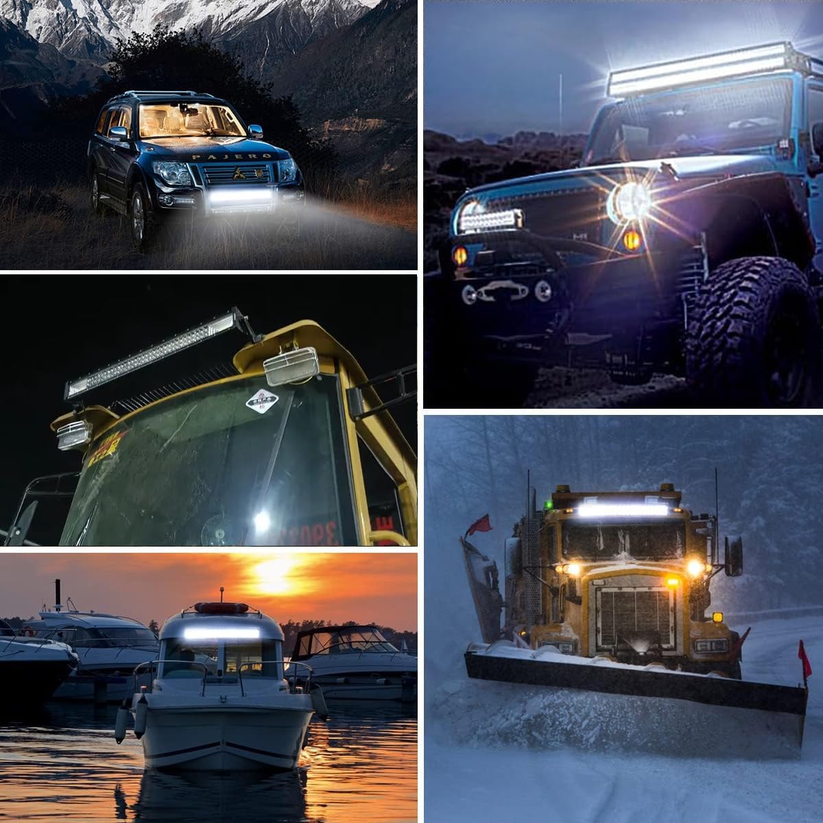 LED Light Bar Kits - 32Inch Light Bars with 4 in LED Pods&Wiring Harness 12V 24V Driving Lamp Roof Bumper Off Road Work Light for Truck Camper Wagon Car Pickup Tractor Golf Cart ATV UTV SUV