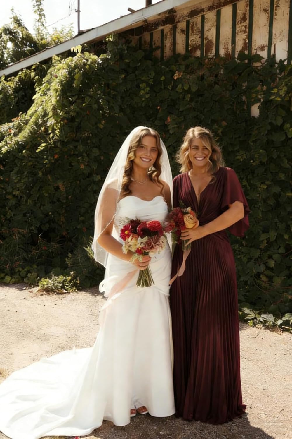 Chiffon Formal Dresses for Bridesmaid Flutter Sleeves Pleated V-Neck Ruffles Long A-Line Wedding Guest Dress L04003 - Image 5