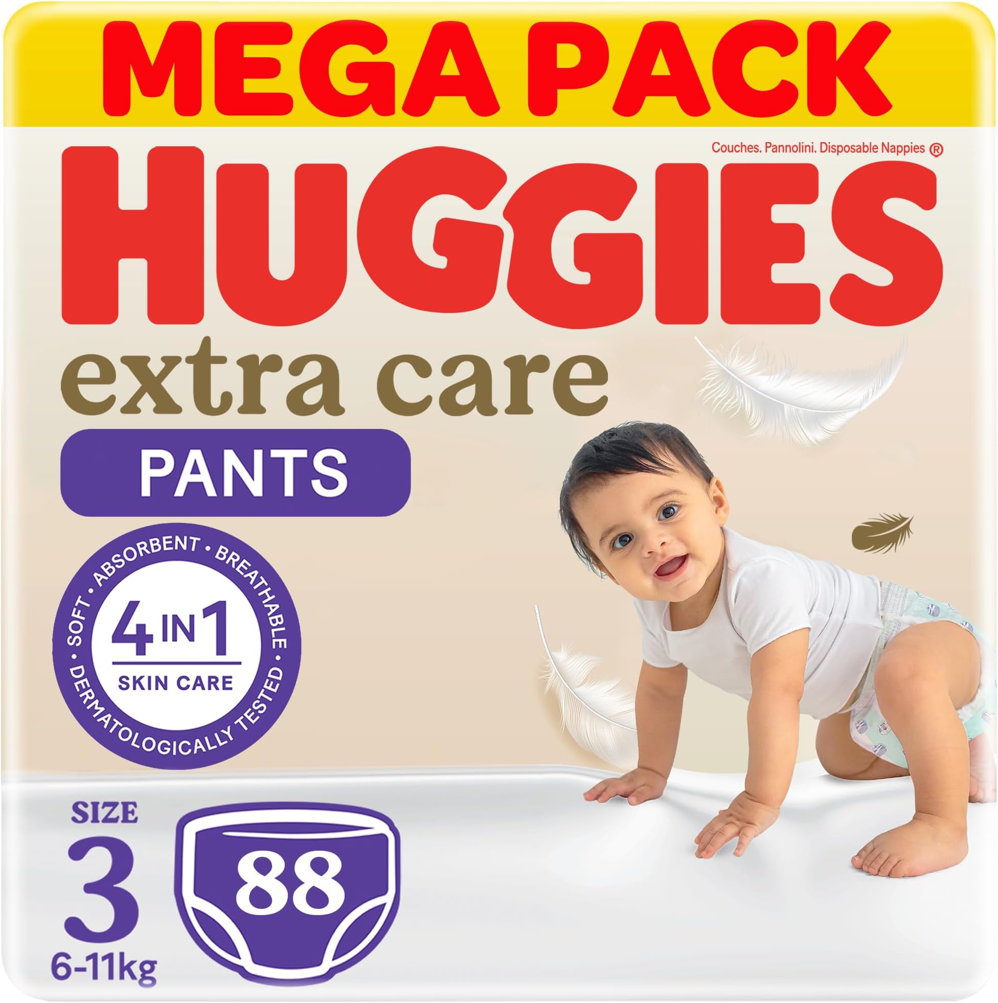 Extra Care Culottes, Size 3, 6-11 kg, Mega Pack, 88 Diaper Pants