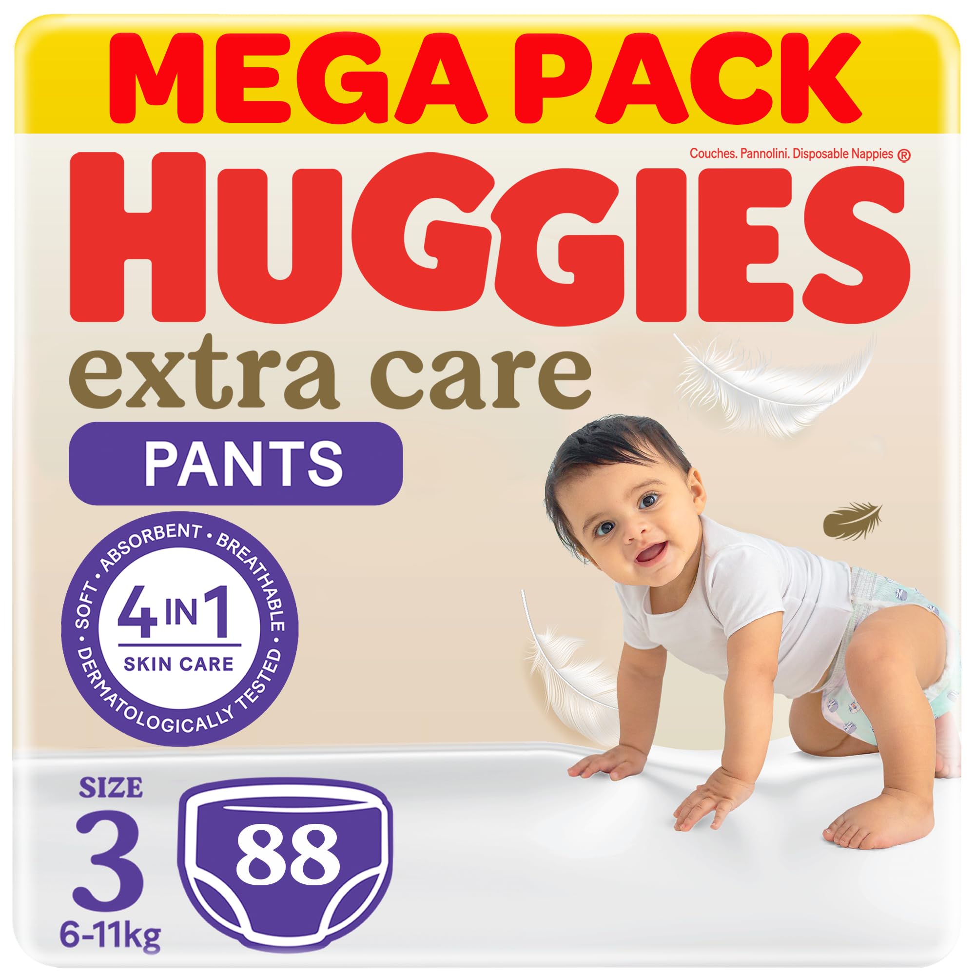Extra Care Culottes, Size 3, 6-11 kg, Mega Pack, 88 Diaper Pants