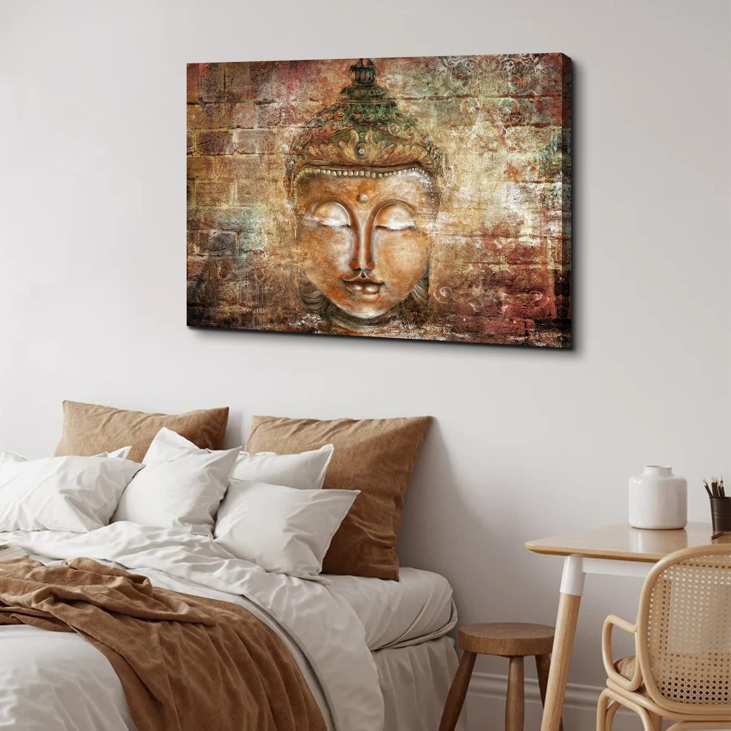 AIYISU Gold Buddha Canvas Wall Art Abstract Buddha Painting for Living ...