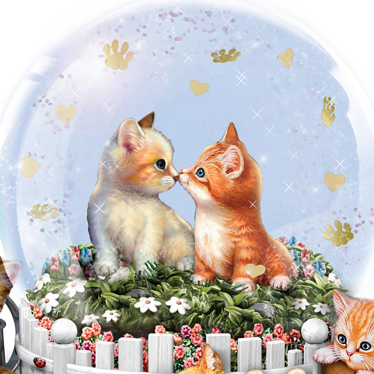 The Bradford Exchange Paws-itively Precious Rotating Musical Glitter Globe