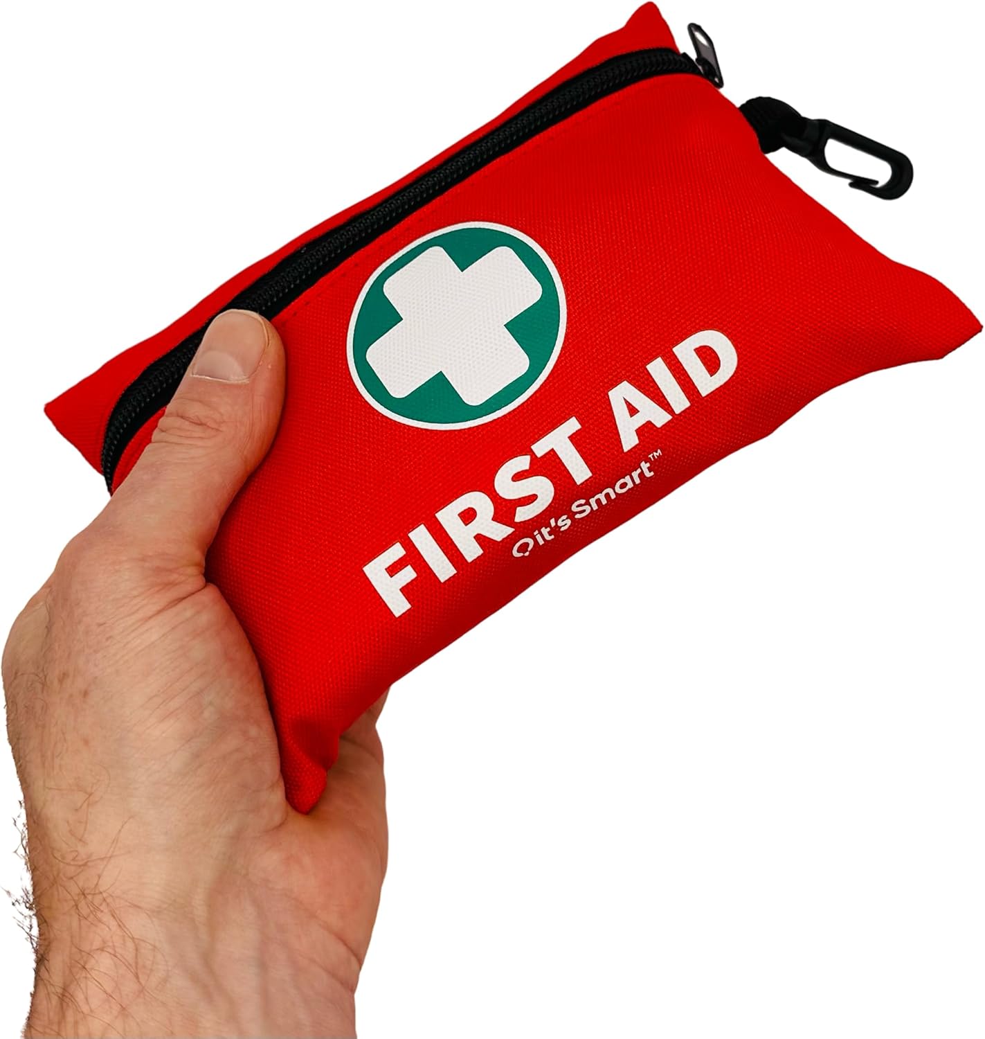 it’s Smart Premium First Aid Kit 110 Pieces – for Travel Essentials, Hiking, Home, Camping and Car – Includes Emergency Blanket, Plasters, Bandages, Eyewash and Other First Aid Essentials – Red