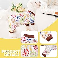 Vista 3 de Pijamas de otoño para perros pequeños, suéter elástico de vellón para cachorros, ropa cálida, ropa para mascotas (XS, mono marrón)