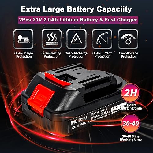 Miniatura 5 de jar-owl Mini motosierra, mini motosierra portátil inalámbrica, motosierra de mano para ramas de árbol, patio, hogar y jardín (2 baterías de 21 V