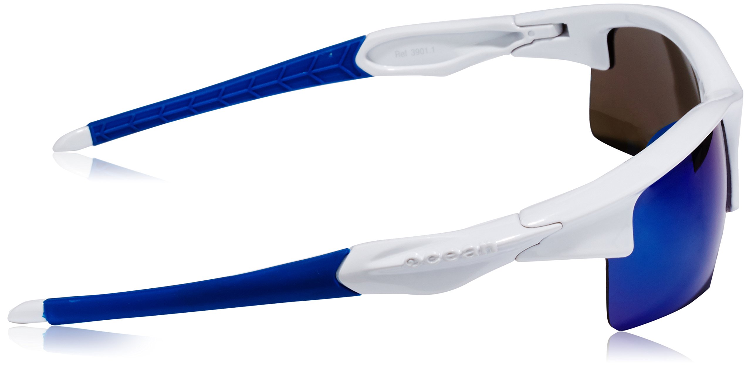 Ocean Sunglasses Giro, Occhiali da Sole Polarizzati, Montatura: Bianco/Blu, Lenti: Blu Specchiate, 3901.1