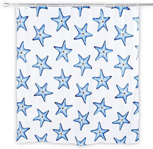 Okuna Outpost Cortina de ducha náutica con 12 ganchos, decoración de baño de playa (71.25 x 71 pulgadas)