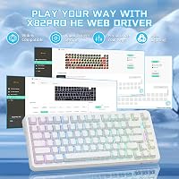 ATTACK SHARK X82PRO HE 75% Vezeték Nélküli Gaming Billentyűzet, Hall-Effekt Mágneses Kapcsolók, 0,01mm Állítható Érzékenység, 8kHz Válaszidő 8