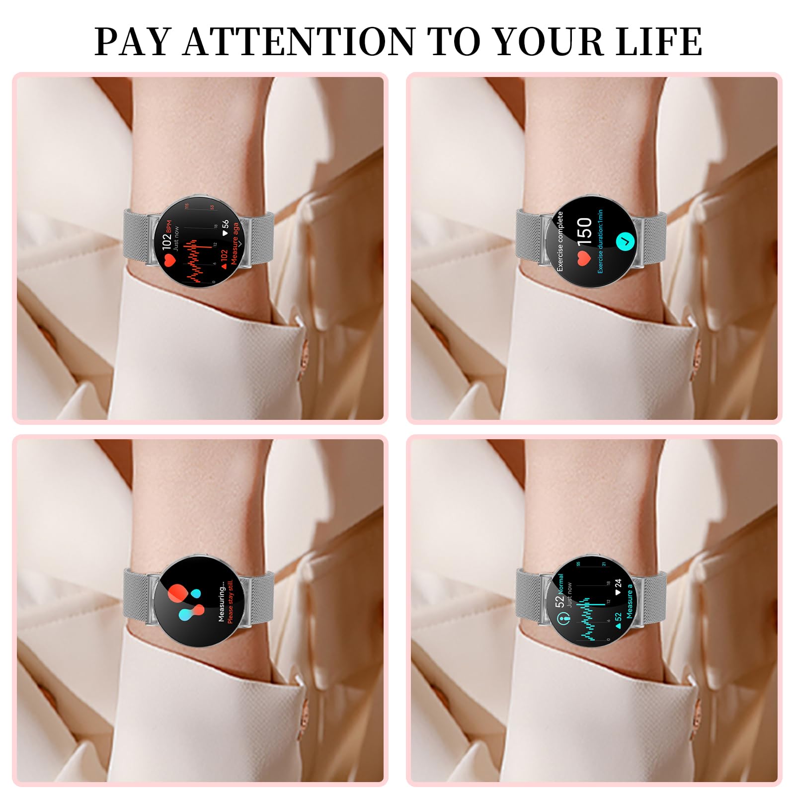 Welfit Smartwatch unisex (per rispondere/effettuare chiamate), 1,75 pollici, Full Touch, Smartwatch in 19 lingue, compatibile con sistemi Android 8.0 e iOS 4.0 e superiori, KM88 (argento)