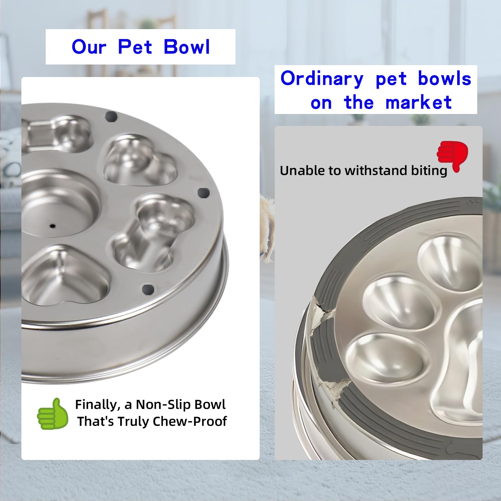 Slow Feeder Dog Bowl Stainless Steel - Double-Sided Rotating Puzzle Design, 2 Cup Capacity for Medium & Large Dogs, Anti-Choking, Non-Slip Base, Dishwasher Safe - image 6
