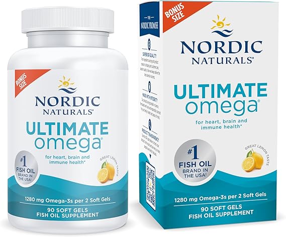 Buy Amazon Nordic Naturals Ultimate Omega, Lemon Flavor - 90 Soft Gels - 1280 mg Omega-3 - High-Pote&hellip;