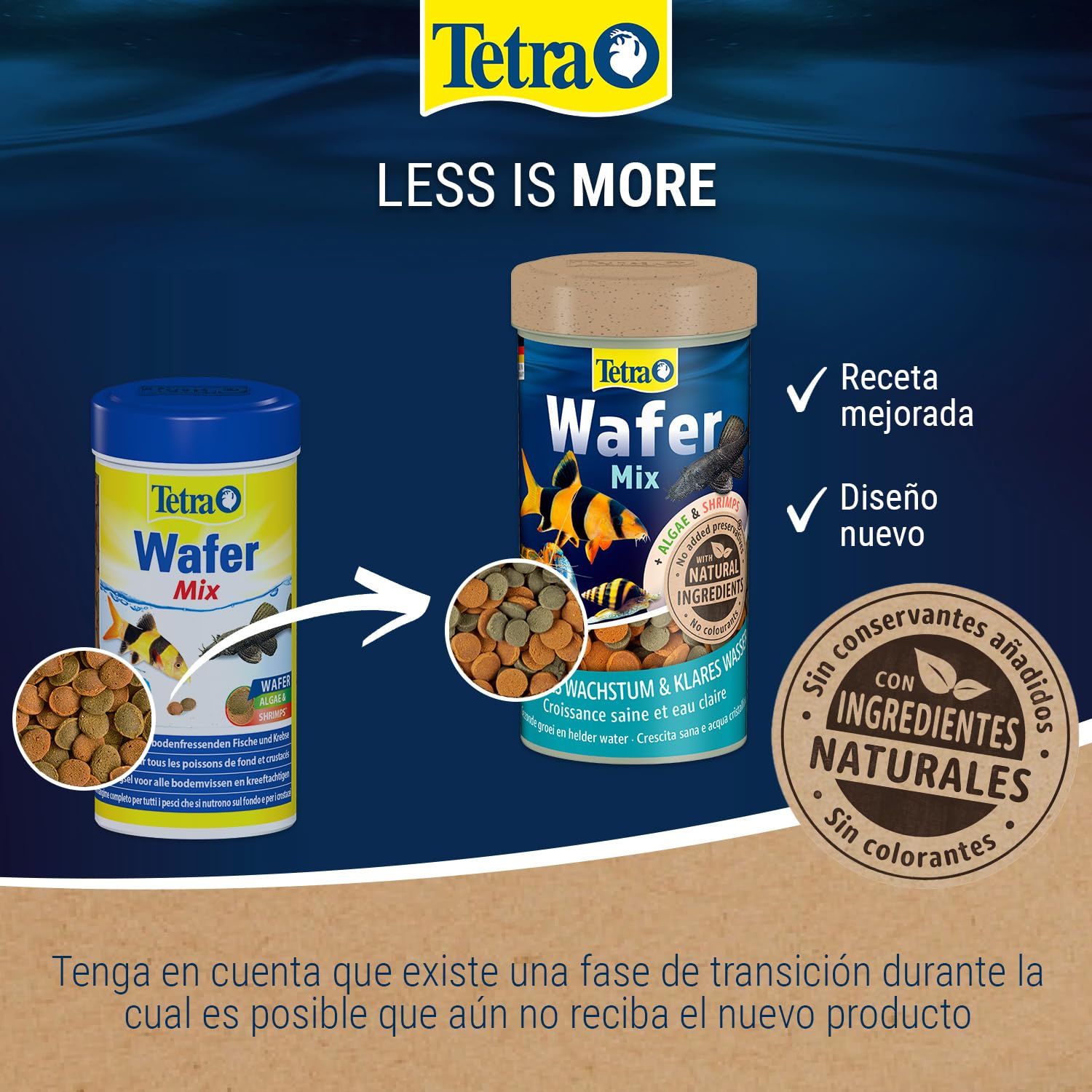 Tetra Wafer Mix – Alimento para todos los peces de fondo (por ejemplo, siluros) y crustáceos, para el crecimiento saludable y la vitalidad, bote de 100ml