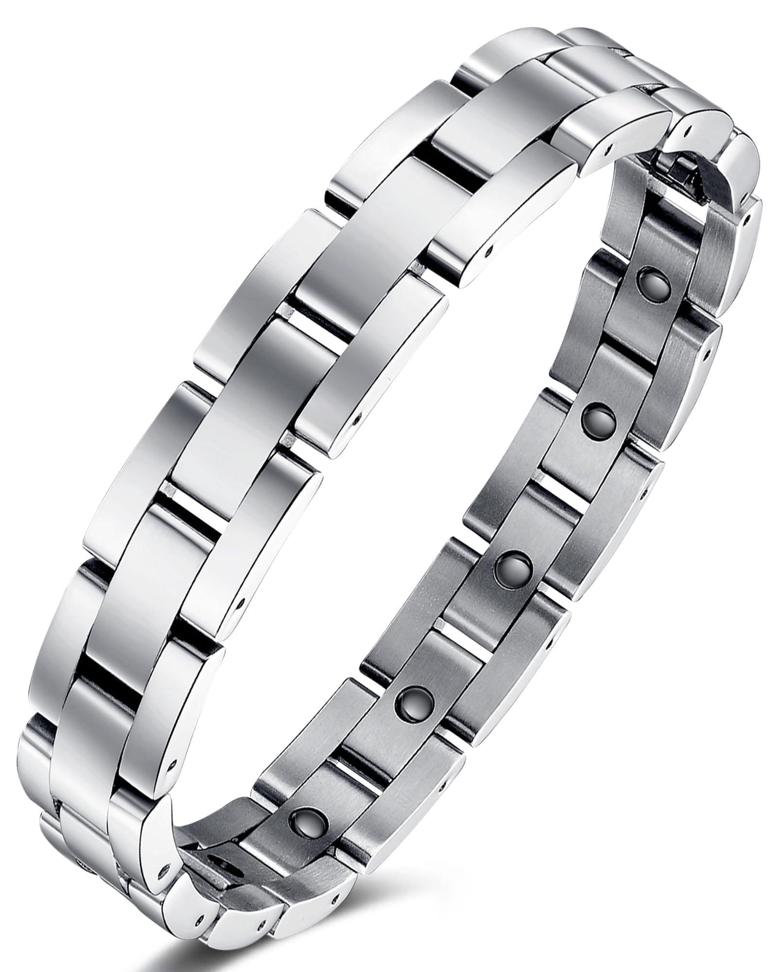 Magnetic Bracelets for Men - Men's Hematite Bracelet with Remove Tool & Jewellry Gift Box,Magnetic Field Therapy