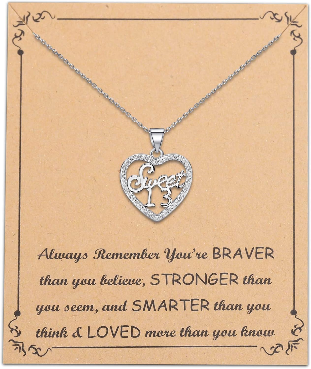 FUSTMW Sweet 13 Gifts for Girls 13th Birthday Necklace 13 Year Old Birthday Jewelry Gifts Sweet Thirteen Birthday Gifts