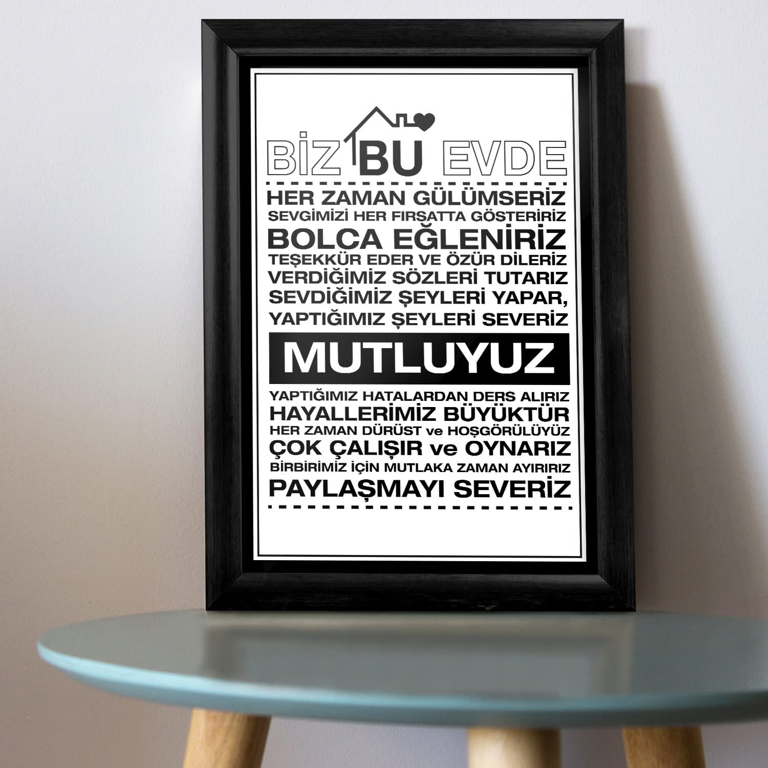 Ailenize Özel Dekoratif Ev Hediyesi Baskılı Çerçeve 24x33x1 cm