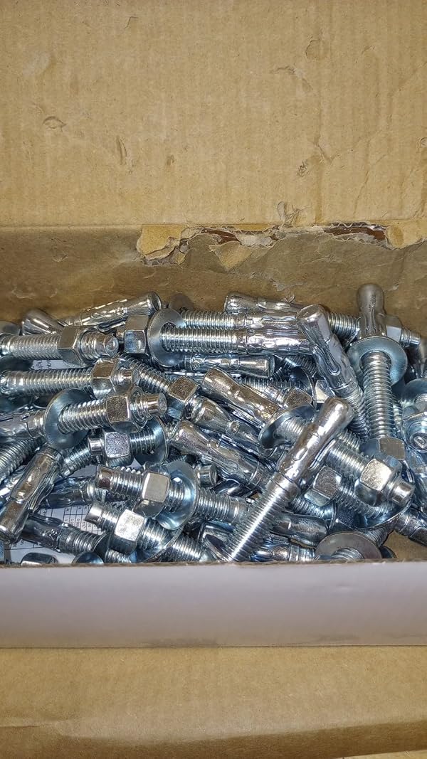 (50 Per Box) Galvanized Steel Wedge Anchors 3/8"x3" Chrome AT3830G by Generic - Used condition - US$106.18