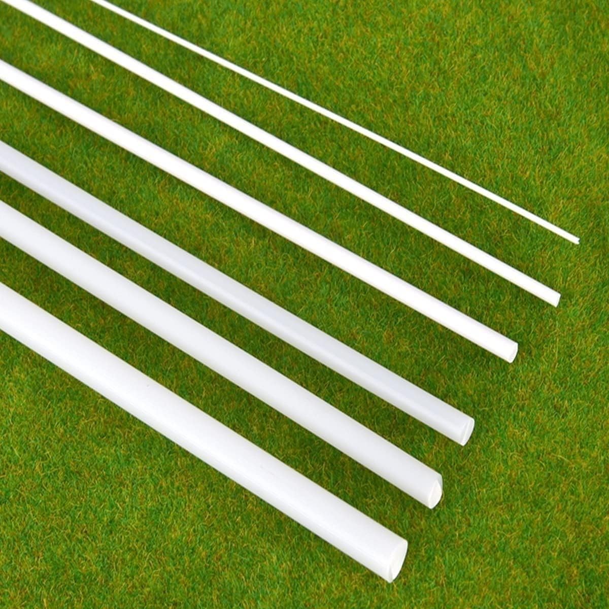 40 Barre Tonde in Plastica ABS Stirene Bianco 0.5-10mm x 500mm per Modellismo