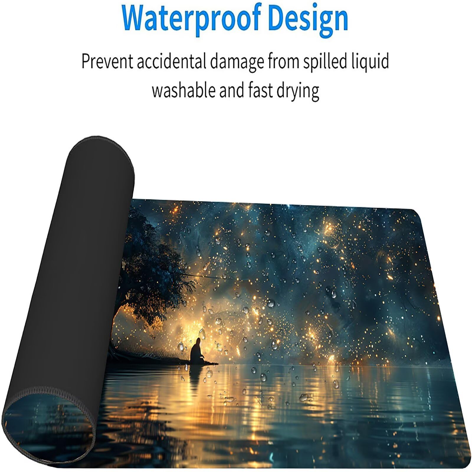 Tappetino Mouse XXL 1500 x 800 mm, Tappetino Mouse Paesaggio, Gaming Mousepad Migliorare la Velocità e la Precisione, Mouse Pad con Base in Gomma Antiscivolo, Ufficio Accessori Gaming, Grigio 7-4052