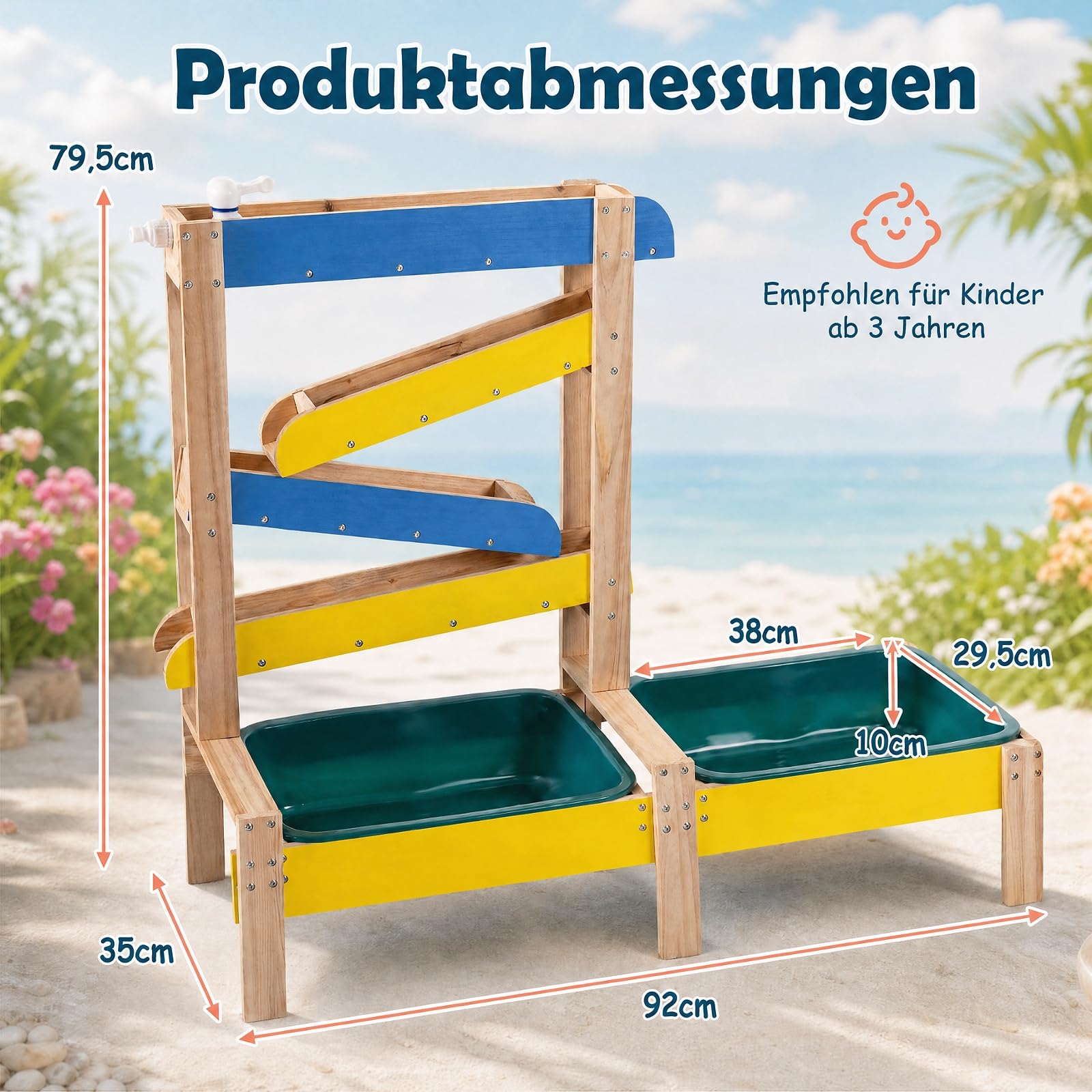 GOPLUS Wasserspieltisch, Wassertisch mit Wasserhahn & 2 Becken