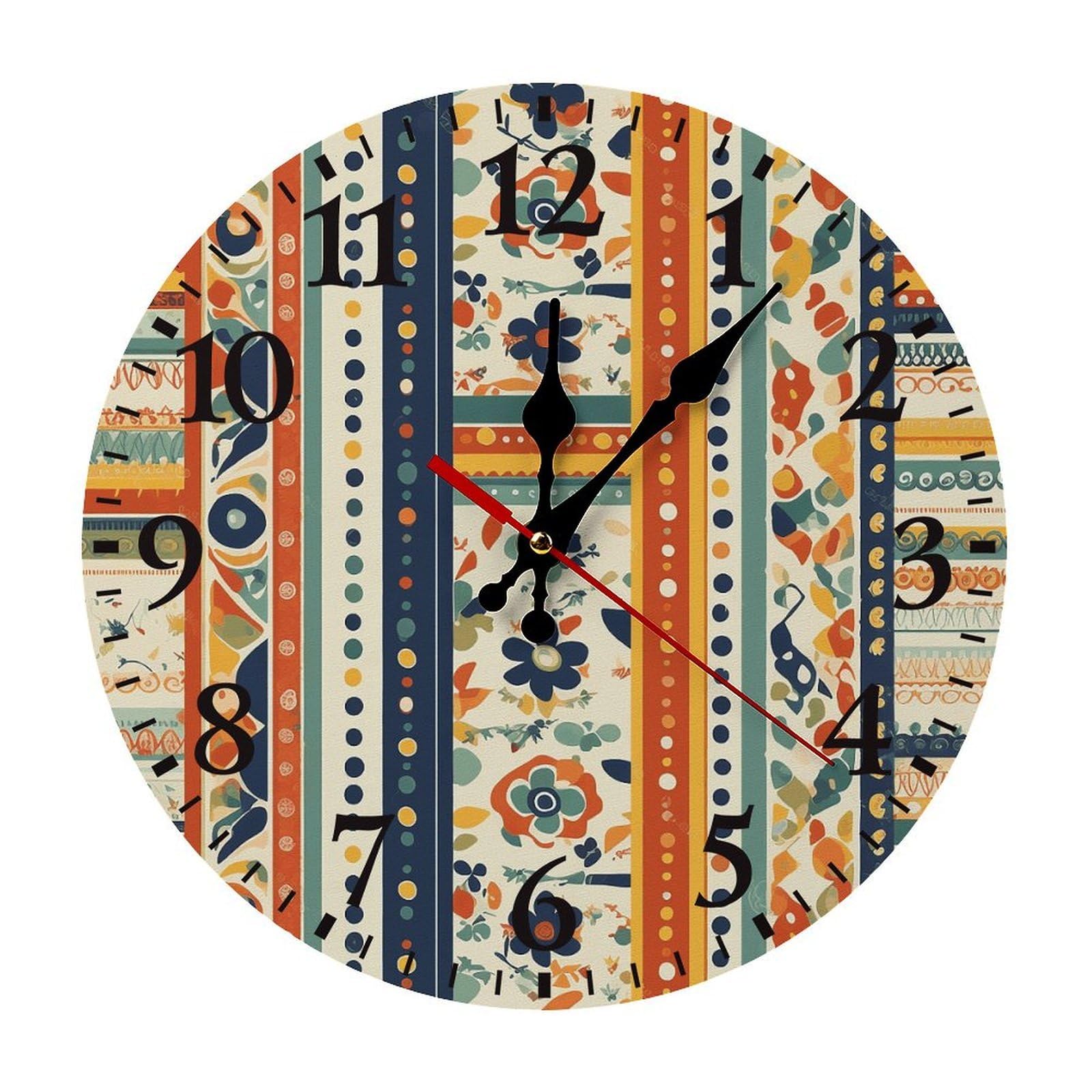 NTVOWPZO 10 Inch Wall Clock Shapes Battery Operated Wall Clocks Silent Non-Ticking Round Wall Clock for Living Room Kitchen Home Office Wall Decorative Clock