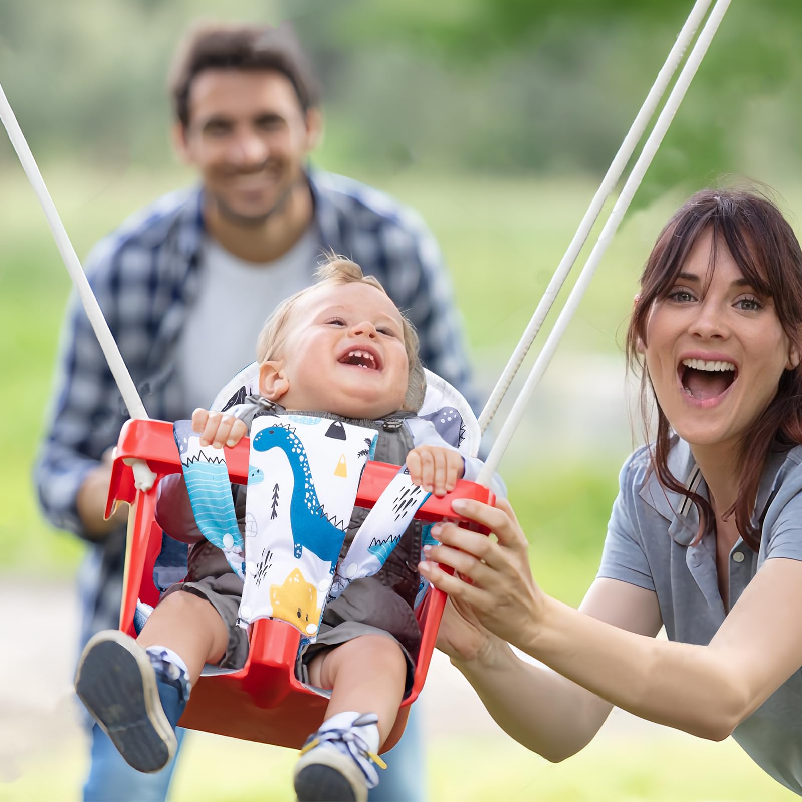 Toddler Swing Cushion for Little Tikes, Outdoor Baby Swing Pad with Strap Covers Set, Infant Swing Cushion Insert with 3D Breathable Mesh (NOT Included Swing) - Image 7