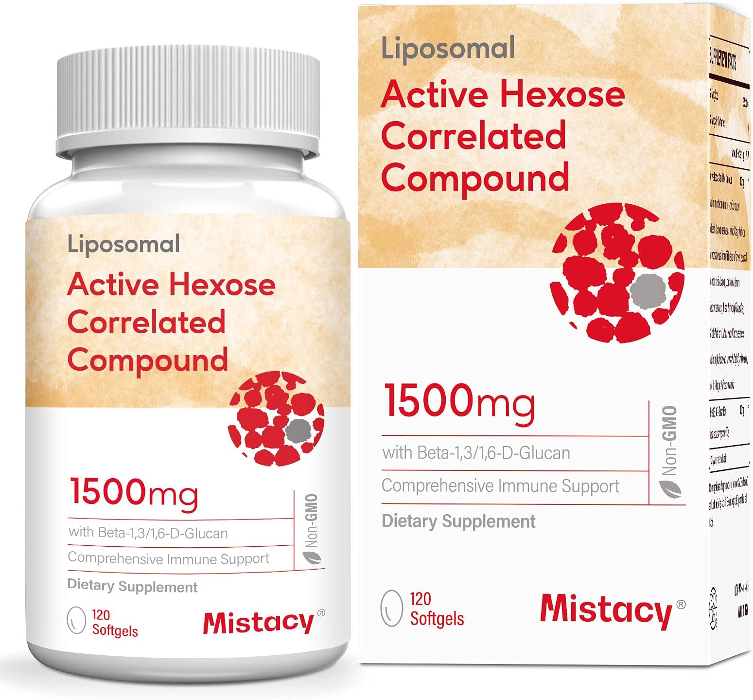 Liposomal Active Hexose Correlated Compound Supplement | Mushroom Supplement | High Absorption Formula Enhanced with Beta-1,3/1,6-D-Glucan | 120 Softgels