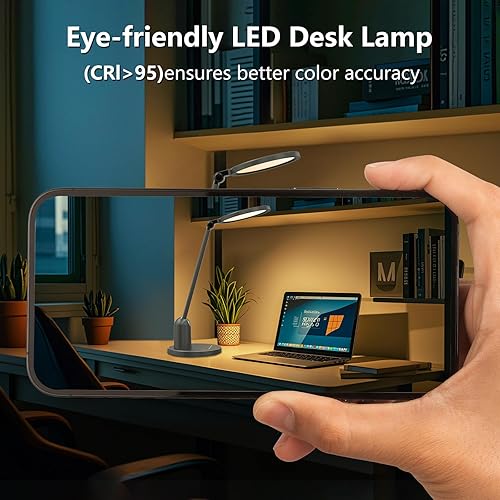 Miniatura 3 de Lámparas de escritorio para oficina en casa con base estable, luz LED de escritorio ultra brillante de 1000 lúmenes, lámpara de mesa regulable de