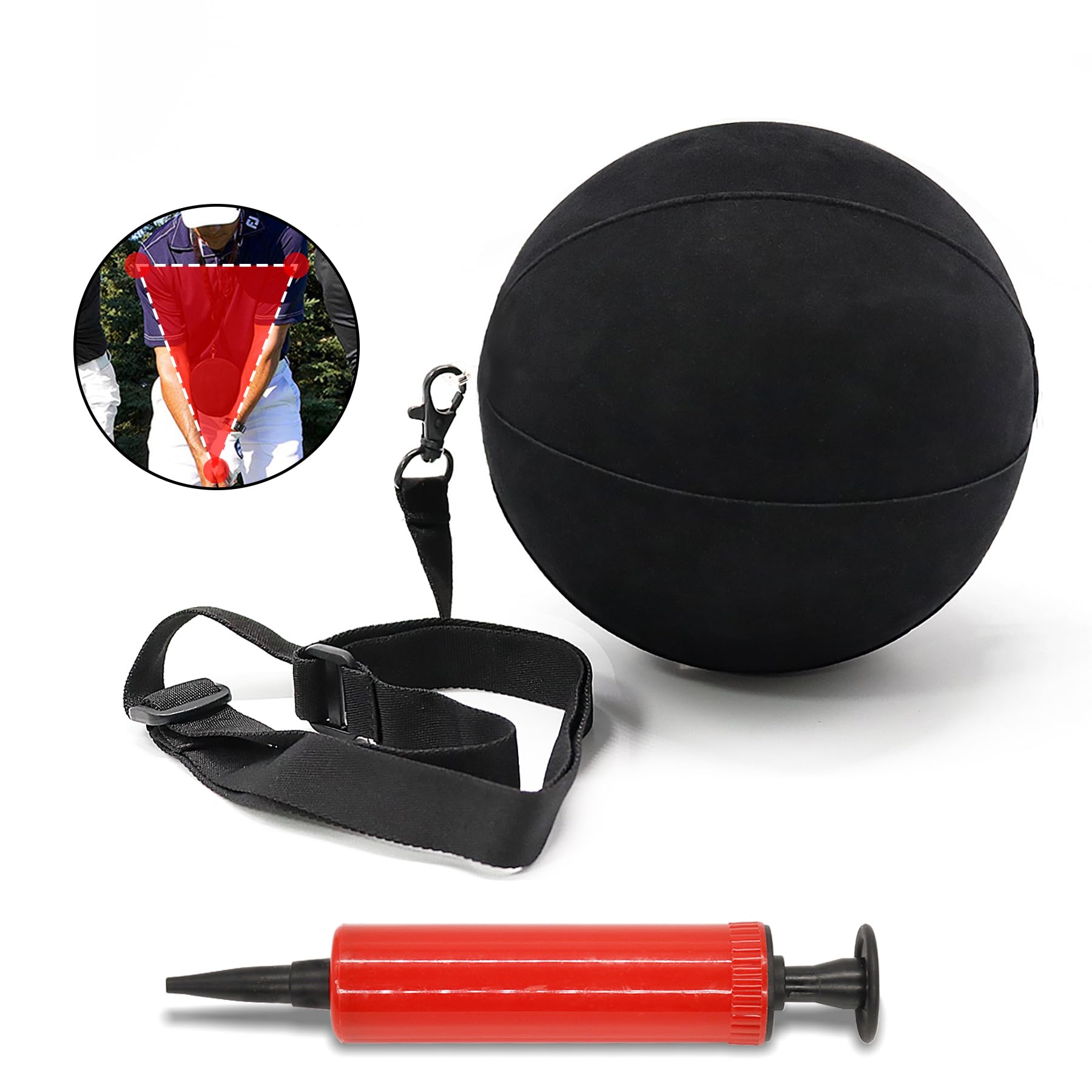 IJEKERGolf Swing Training Aids, Golf Smart Ball, Triangle Master, Posture Correction Practice Trainer Aid with Pump for Beginners and Pros Golfer, Gift Idea