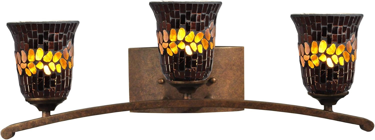 Dale Tiffany - TW14255-24.5" X 6.75" X 9.5" 3 Light Albion Mosaic Art Vanity Wall Light