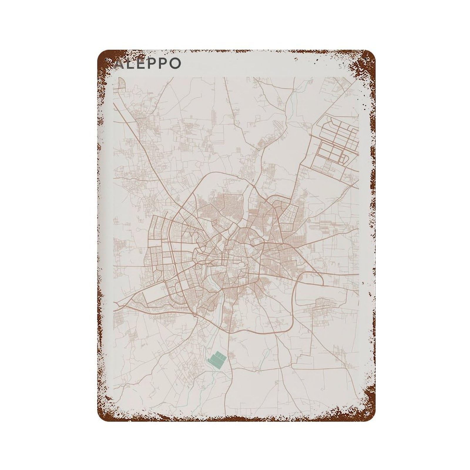 xiaoxiaoshen Aleppo Map Syria Travel Gift Scandi (2) Wall Decor Art Metal Tin Poster Modern Home Decor Art Home Bar Shop Decorations Vintage Sign 40x30cm