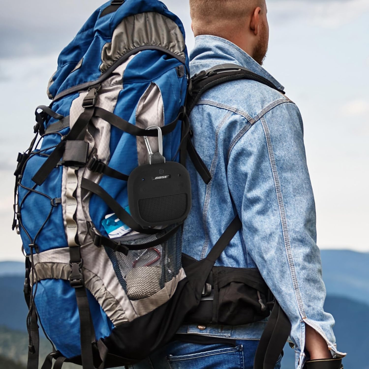 Silicone Case Sleeve for Bose SoundLink Micro 2nd Gen,Protective Case for Bose SoundLink Micro 2,with Carabiner (Black) - Image 5