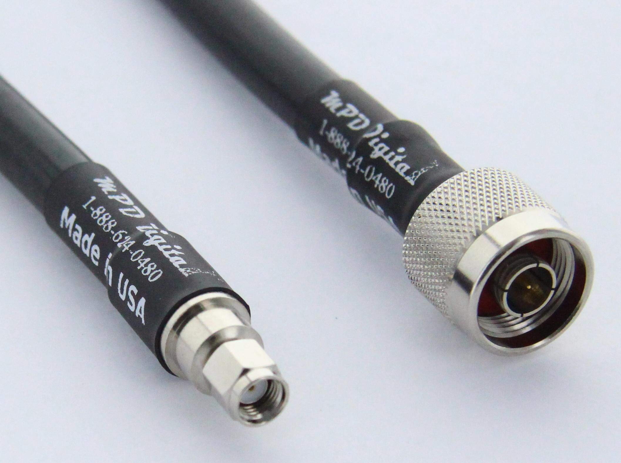 MPD DIGITAL KEEPING YOU CONNECTED QUALITY US MADE CABLE ASSEMBLY MPD-400PVC Superflex 50 Ohm MPD400 Super Flex RF Coaxial Cable with N Male and RP-SMA Male Connectors, 20 ft MPD400 Black