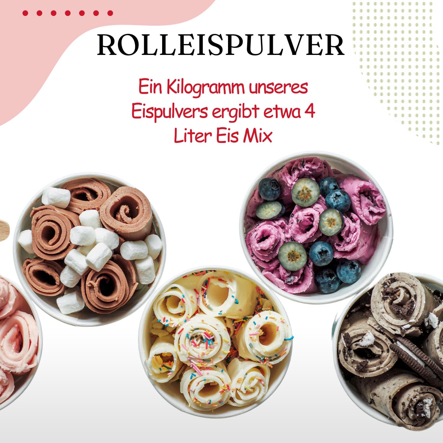 Gino Gelati Rolleis Pulver mit fruchtigem Geschmack, verschiedene Varianten und größen, tropisches Eis, Made in Germany, schnelle und einfache Zubereitung (100 Kg, Mandarine)